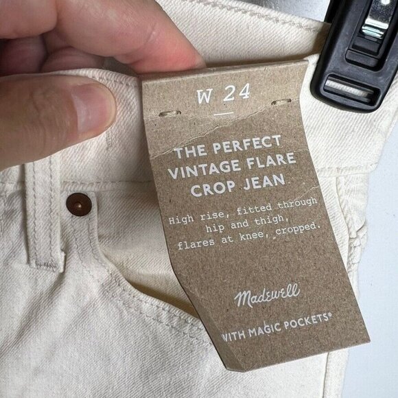 Madewell $138 The perfect Vintage Flare Crop Jean Size 24 NI959 - Picture 7 of 10